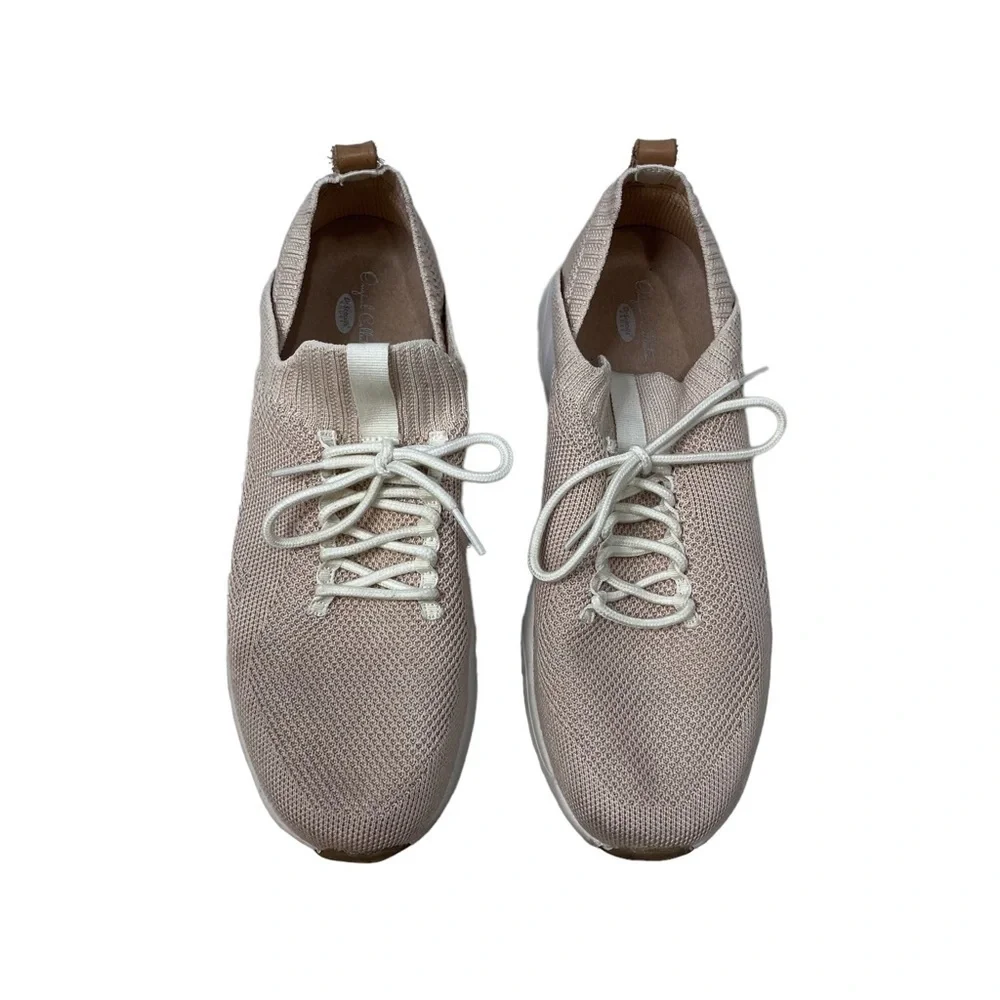Dr Scholl’s Gypsy Sneaker Lace Up Taupe Size 11 Gym Shoe Stretch Knit Lifestyle - Picture 3 of 9